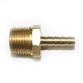 Interstate Pneumatics Brass Hose Barb Fitting, Connector, 1/4 Inch Barb X 1/2 Inch NPT Male End, PK 6 FM84-D6